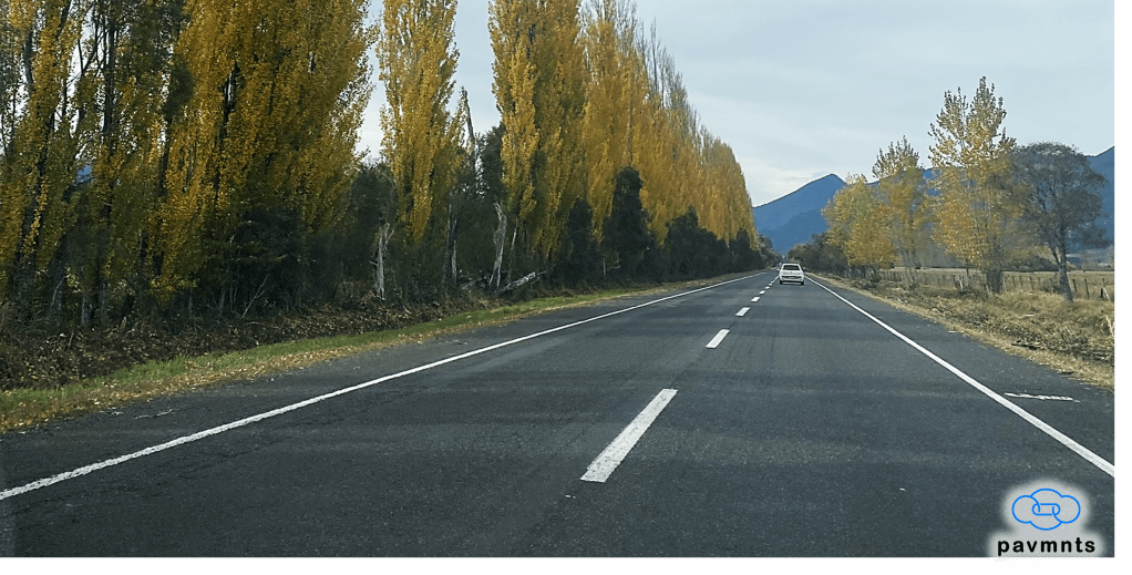 Camino en Chile en otoño